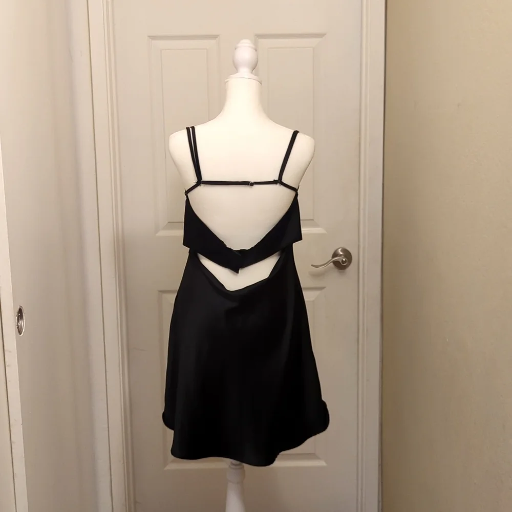 Open Back Satin Mini Dress - Picture 3 of 6